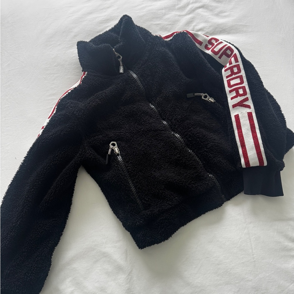 SUPERDRY Black Sherpa Hoodie